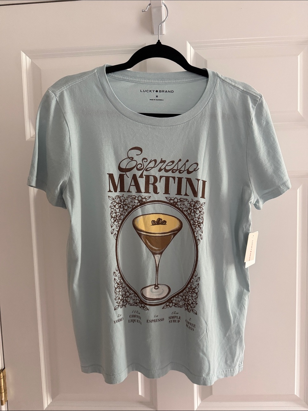 Lucky Brand Light Blue Espresso Martini Graphic Tee